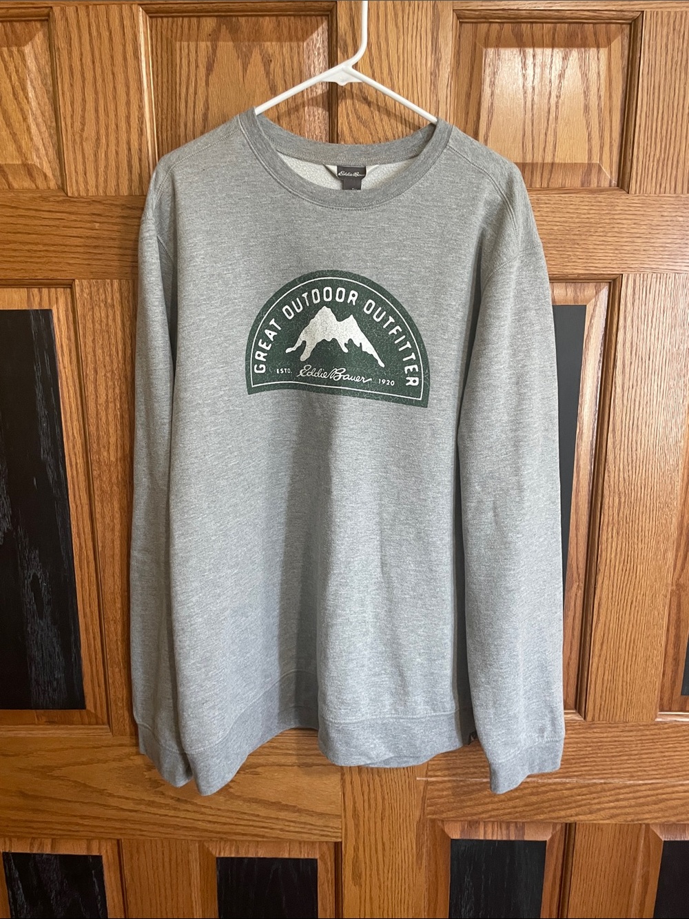 Eddie Bauer Grey Crewneck Sweatshirt with Green Outdoor Graphic